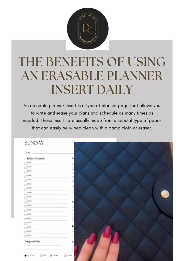 the benefits of using an erasable planner insert