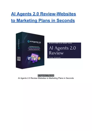 AI Agents 2.0 Review-Websites to Marketing Plans in Seconds