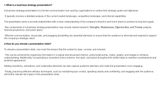 1 what is a business strategy presentation