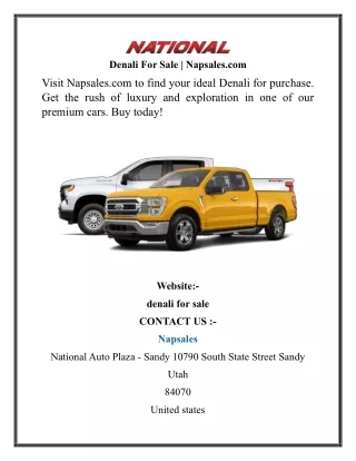 Denali For Sale  Napsales