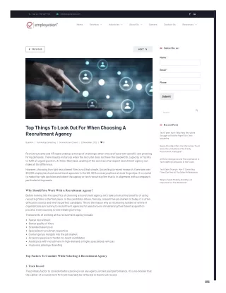 Top Things To Look Out For When Choosing A Recruitment Agency