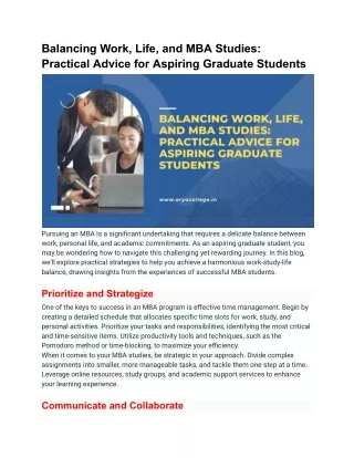 Balancing Work, Life, and MBA Studies_ Practical Advice for Aspiring Graduate Students