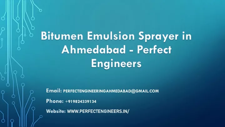 bitumen emulsion sprayer in ahmedabad perfect engineers