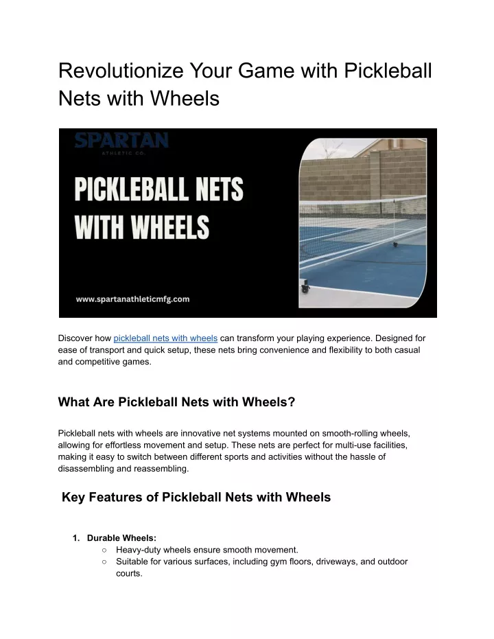 revolutionize your game with pickleball nets with