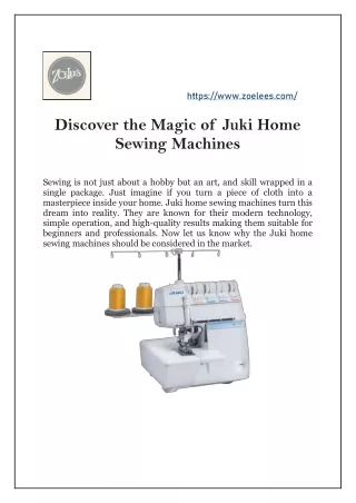 Discover the Magic of Juki Home Sewing Machines