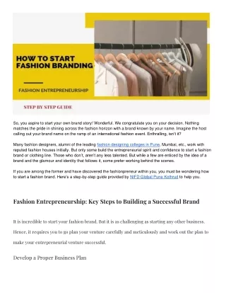 How to Start a Fashion Brand in India 2024-25_