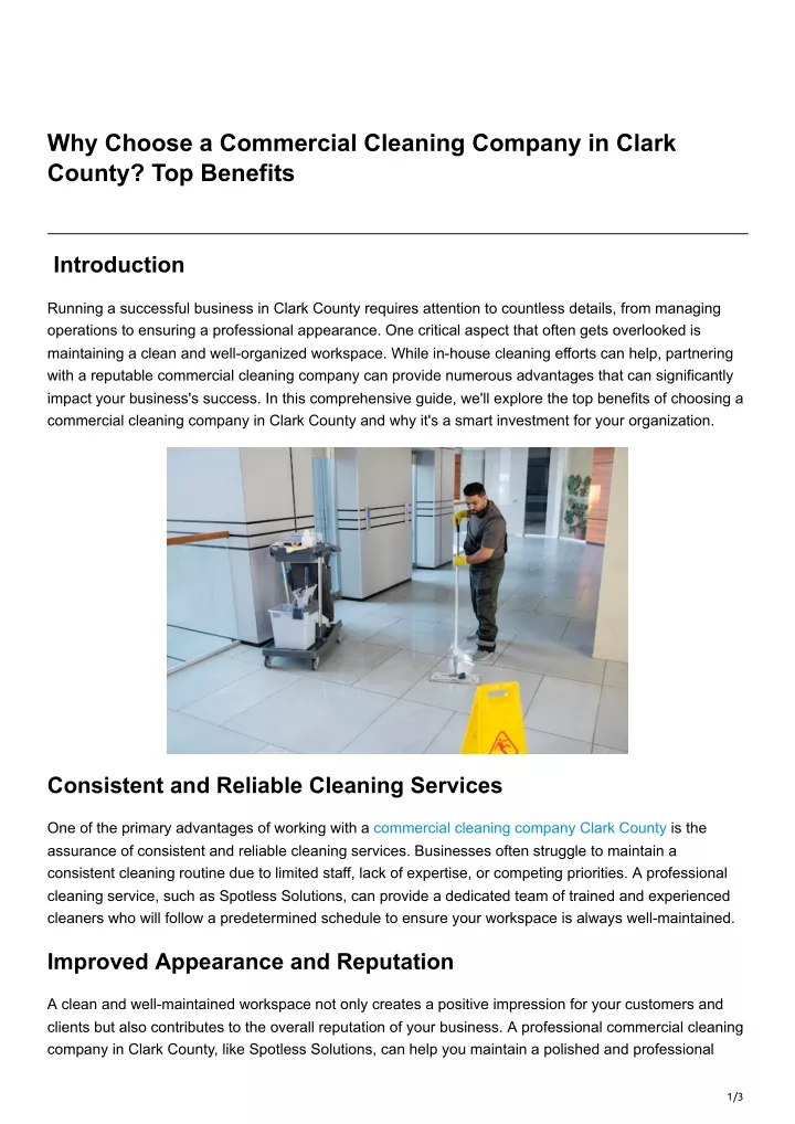 why choose a commercial cleaning company in clark