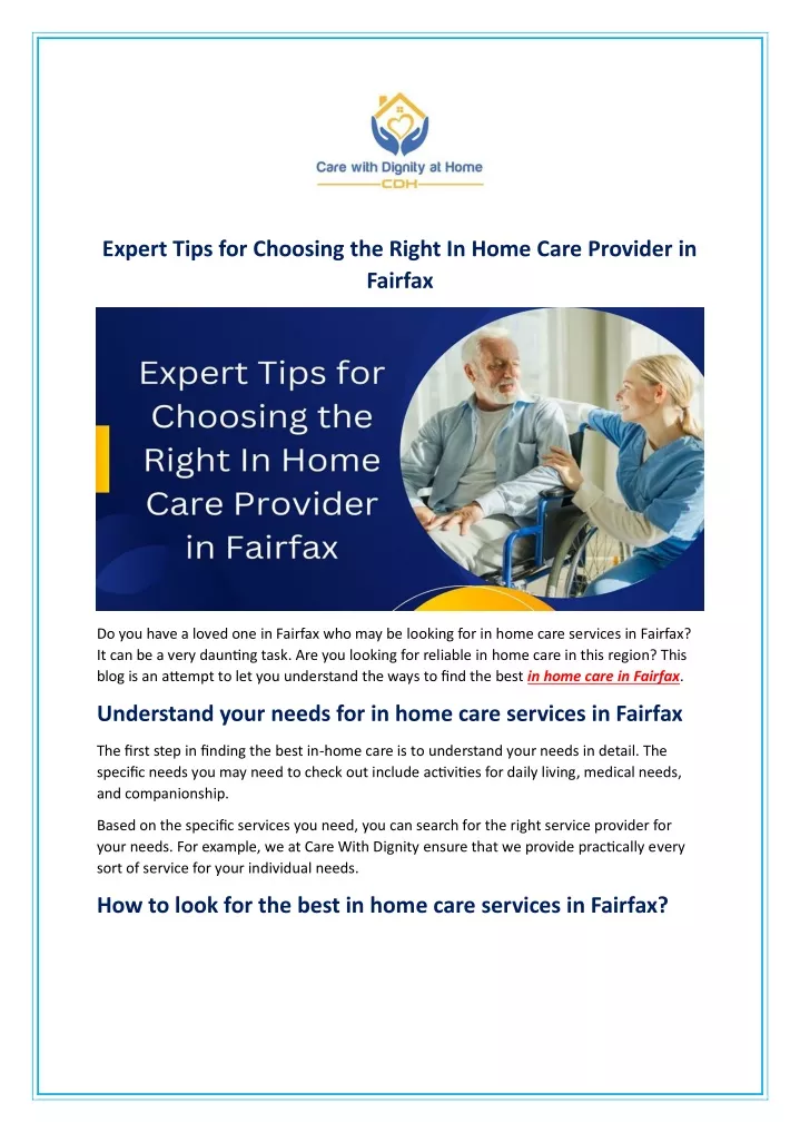 expert tips for choosing the right in home care