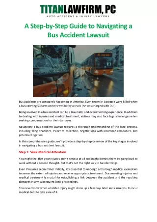 A Step-by-Step Guide to Navigating a Bus Accident Lawsuit