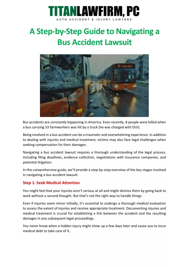 a step by step guide to navigating a bus accident