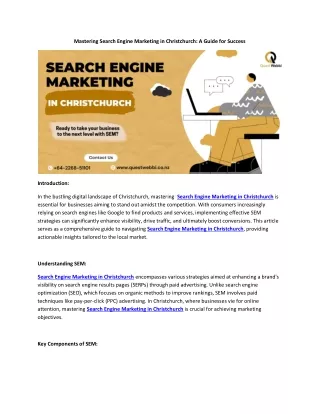 Search Engine Marketing in Christchurch