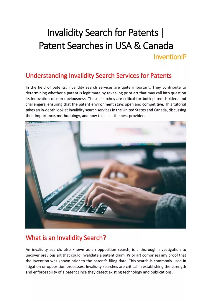 invalidity search for patents invalidity search