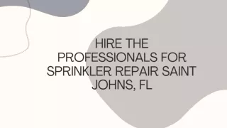 Expert Sprinkler Repair Saint Johns, Florida  Johnny's Turf