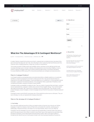 What Are The Advantages Of A Contingent Workforce?