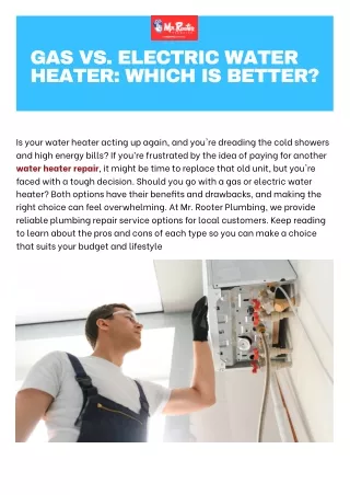 Gas vs. Electric Water Heater Which is Better