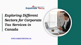 Exploring Different Sectors for Corporate Tax Services in Canada