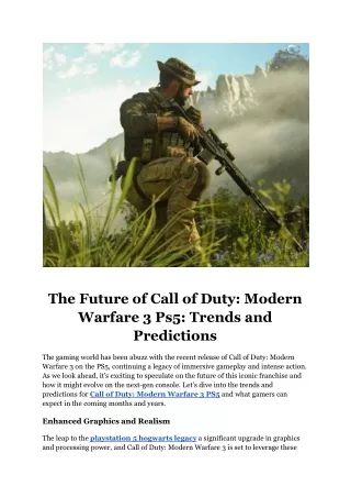 The Future of  Call of Duty_ Modern Warfare 3 Ps5_ Trends and Predictions