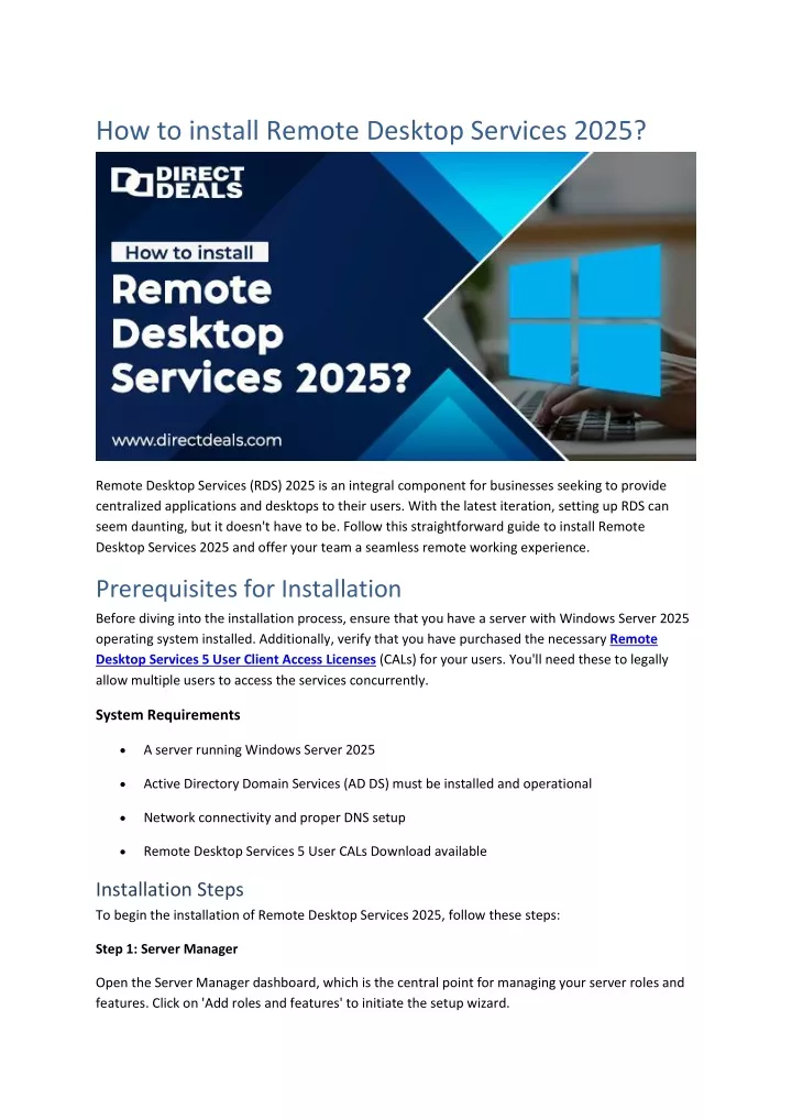 PPT - How to install Remote Desktop Services 2025 PowerPoint 