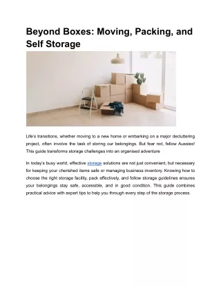 Beyond Boxes: Moving, Packing, and Self Storage