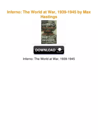 Inferno: The World at War, 1939-1945 by Max Hastings