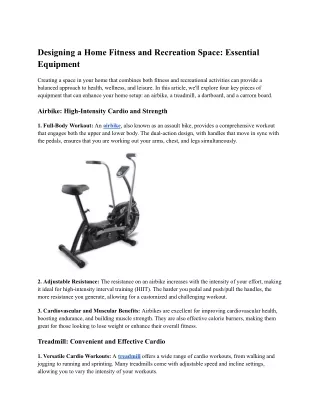 Designing a Home Fitness and Recreation Space_ Essential Equipment