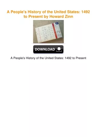 A People's History of the United States: 1492 to Present by Howard Zinn