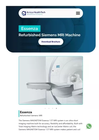 Essenza Refurbished Siemens MRI Machine