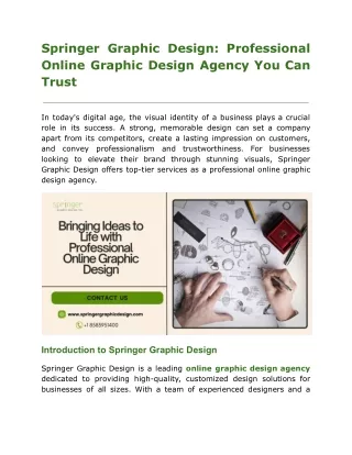 Springer Graphic Design: Professional Online Graphic Design Agency You Can Trust