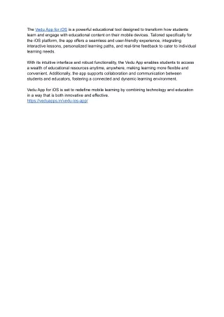 Vedu App for iOS