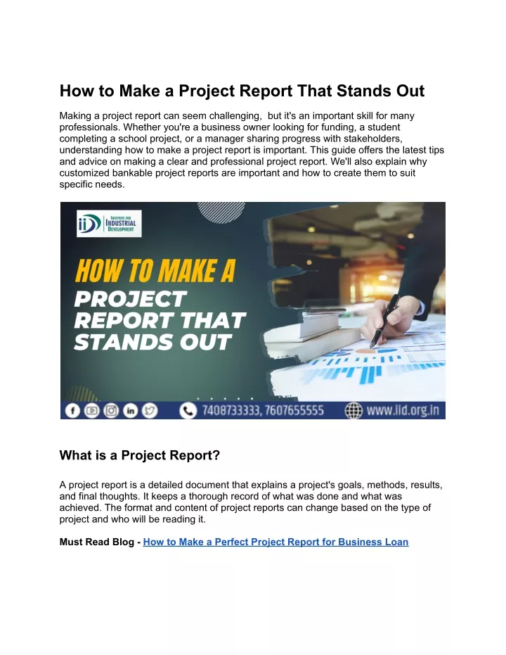 how to make a project report that stands out