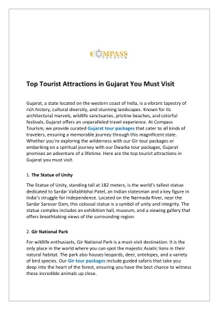 Top Tourist Attractions in Gujarat You Must Visit