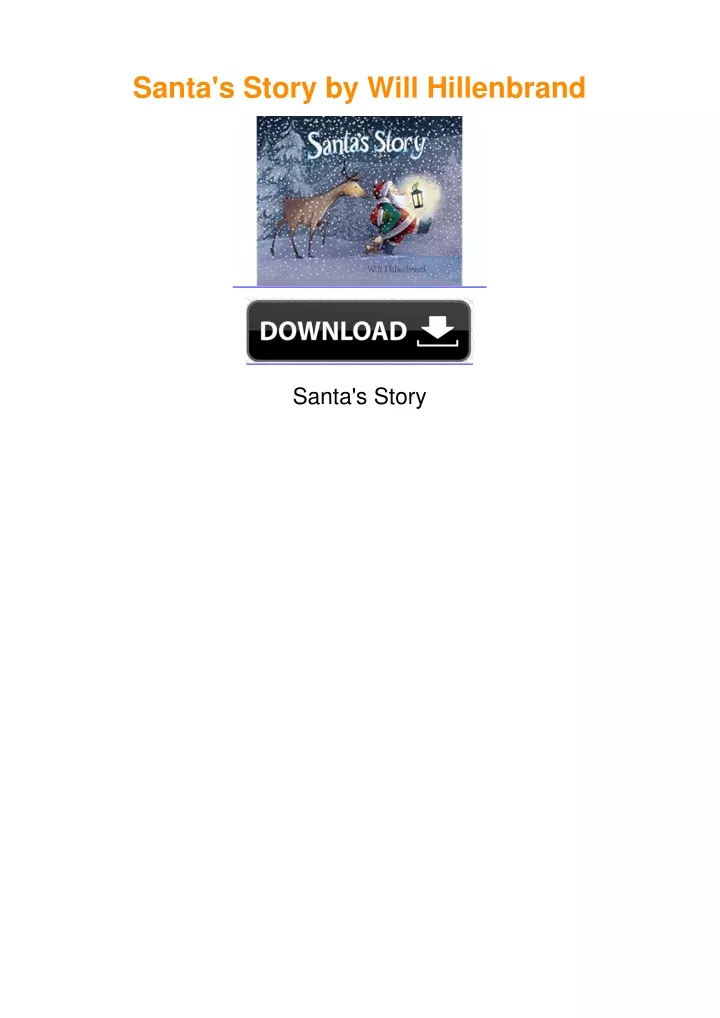 PPT - Santa's Story by Will Hillenbrand PowerPoint Presentation, free ...