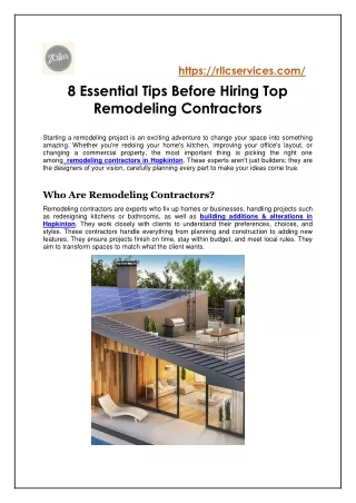 8 Essential Tips Before Hiring Top Remodeling Contractors