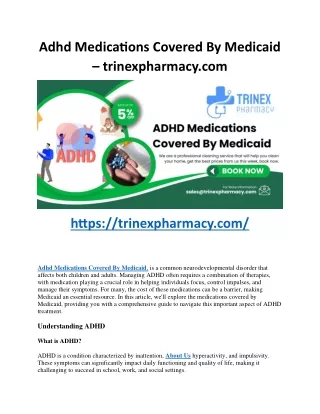 Adhd Medications Covered By Medicaid – trinexpharmacy.com