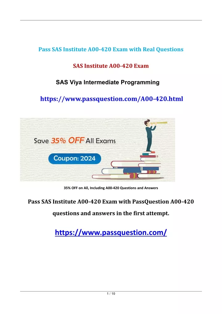 pass sas institute a00 420 exam with real