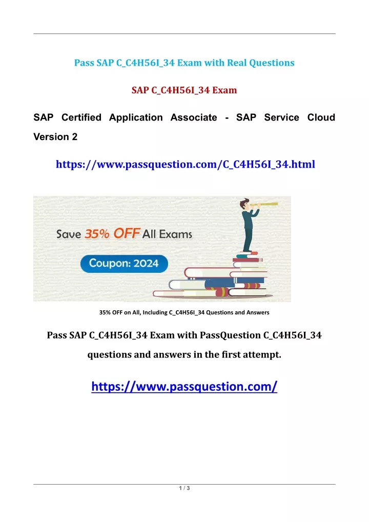 pass sap c c4h56i 34 exam with real questions