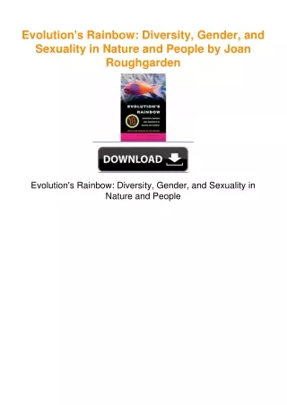 Evolution's Rainbow: Diversity, Gender, and Sexuality in Nature and