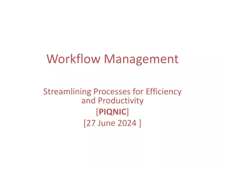 workflow management