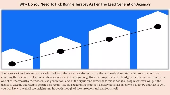 why do you need to pick ronnie tarabay as per the lead generation agency