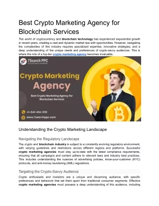 Best Crypto Marketing Agency for Blockchain Services