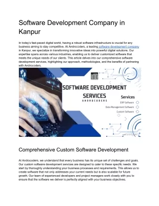 Software Development Company in Kanpur