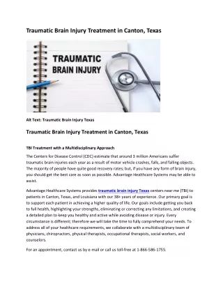 traumatic brain injury treatment in canton texas