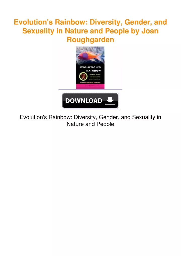 PPT - Evolution's Rainbow: Diversity, Gender, and Sexuality in Nature ...