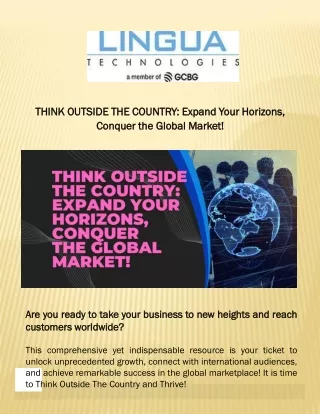 Expand Your Horizons, Conquer the Global Market! - Lingua Technologies International