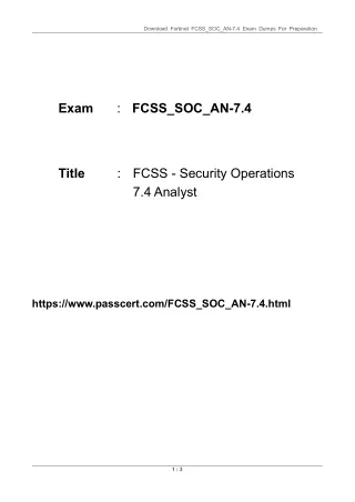 download fortinet fcss soc an 7 4 exam dumps