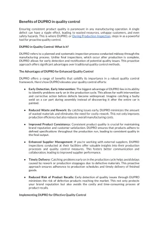 Copy of GIM _ Benefits of DUPRO in quality control.docx