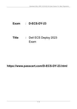 download dell emc d ecs dy 23 exam dumps for best