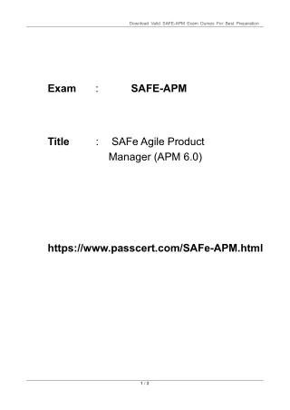 download valid safe apm exam dumps for best