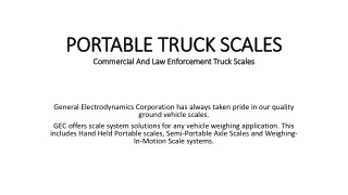 Portable Truck Scales for Commercial and Law Enforcement Use | GEC