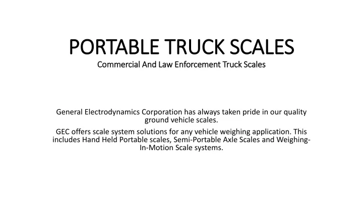 portable truck scales commercial and law enforcement truck scales